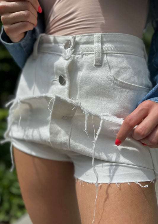 Къса дънкова пола с панталонки - Didro