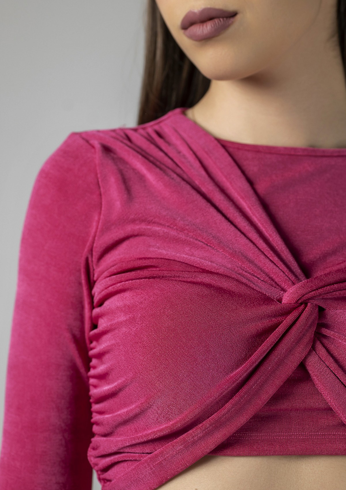 Блуза с двойна предна част fuchsia Didro